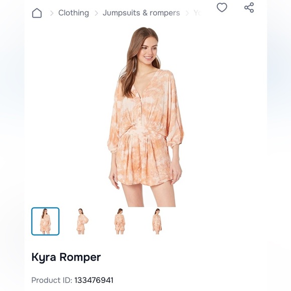 NWOT Young Fabulous & Broke Purple & Pink Ombré Romper Size M - Picture 4 of 16